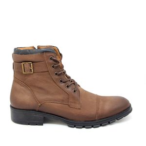 Coturno Rocker Couro Terracota Preto - ROC003