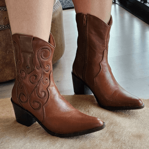 Bota New Western Couro Mogno - NWE014