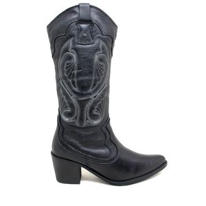 Bota New Western Couro Preto - NWE001