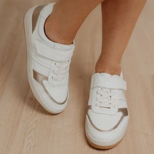 Tenis Sara Couro Roma Gelo Metal Prata Velha - SAR001