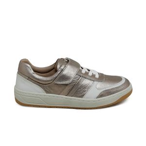 Tenis Sara Couro Prata Velha Bari Off White - SAR001