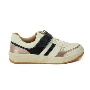 Tenis Sara Couro Bari Off W. Prata Velha Roma Preto - SAR001