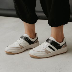 Tenis Sara Couro Bari Off W. Prata Velha Roma Preto - SAR001