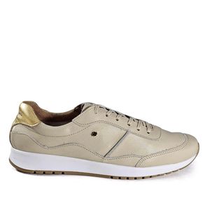 Tenis Tie Couro Cristal Dourado - TIE23