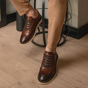 Sapato Cambridge Couro Roma Tan - CBG003