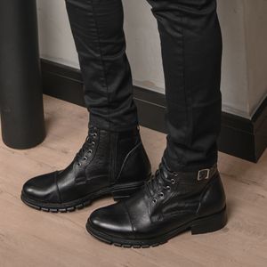 Coturno Rocker Couro Preto - ROC003