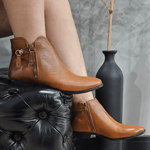 Bota Luna Couro Tan - LUN002