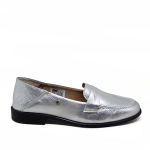 Mocassim Luna Couro Roma Prata - LUN1011