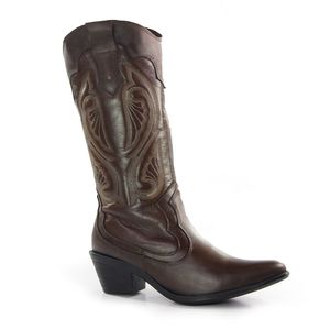 Bota Feminina Western - Couro Terracota Burned - WES008