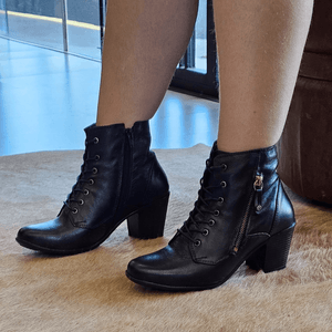 Bota New Fiji Couro Preto - NFI3042