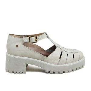 Sapato Munique Couro Snake Off White - MUN027V