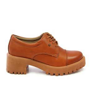 Sapato Fem Munique Couro Tan Semi Brilho - MUN006