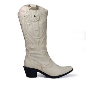Bota Western Couro Off White - WES008