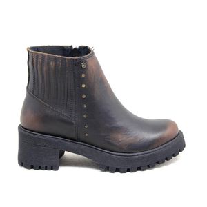 Bota Munique Couro Tan Imperial Preto - MUN030V
