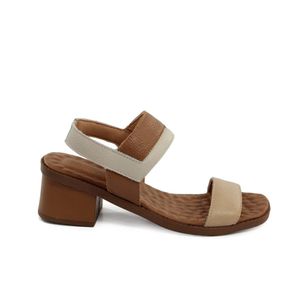 Sandalia Bety Pele Marfim Tabaco - BTY1348