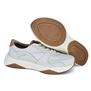 Tenis Sky Couro Cinza Tan - SKY001