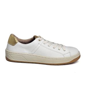 Tenis Sara Couro Roma Gelo Ouro - SAR002