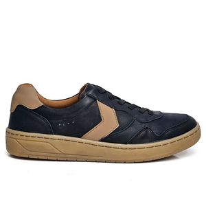 Sapatenis Burbank Couro Roma Preto Tostado - BRK001