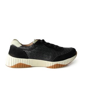 KIT Tenis Sky Preto Tressê Preto Off White - SKY003L