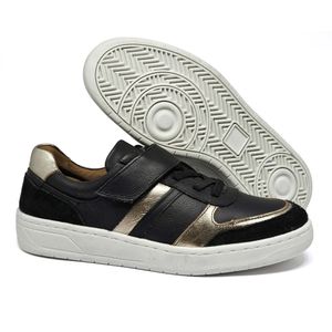 Tenis Sara Couro Preto Metal Prata Velha Preto - SAR001