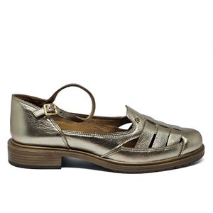 Sapato Kate Couro Metal Prata Velha - KAT059