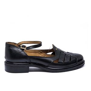 Sapato Kate Couro Preto Lustro - KAT059