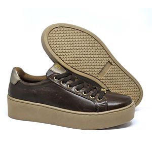 Tenis Myla Couro Terracota Metal Prata Velha - MYL002