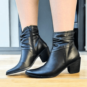 Bota Loren Couro Preto Lustro - LOR009