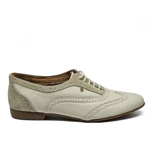 Sapato Troian Couro Marfim Off White - TRO1118