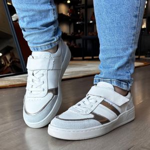 Tenis Sara Couro Prata Velha Roma Gelo - SAR001