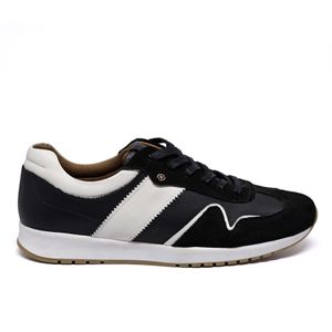 Tenis Tie Couro Preto Preto Roma Gelo - TIE28