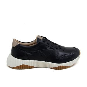 Tênis Sky Couro Roma Preto Prata Velha - SKY001