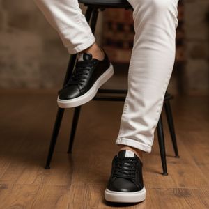 Sapatenis Manhattan Couro Vita Preto Roma Preto Roma Gelo - MHN002