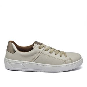 Tenis Sara Couro Off White Metal Prata Velha - SAR002
