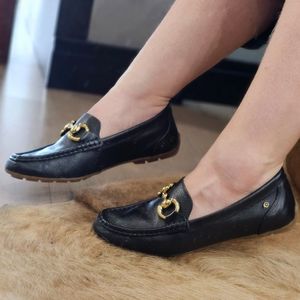 Mocassim Lady Couro Preto Lustro - LAD1053